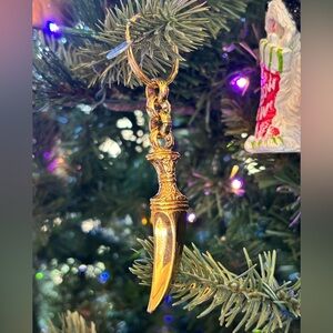 Vintage Gold Dagger Keychain Made in West Germany